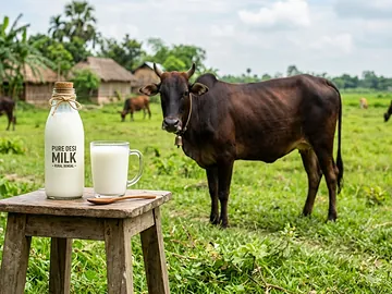 খাঁটি দেশি গরুর তরল দুধ (Pure Desi Cow Milk)