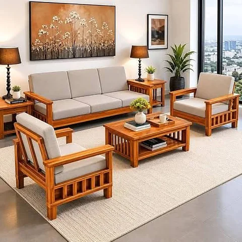 Sofa Set( 100% Wooden) MIS-1002