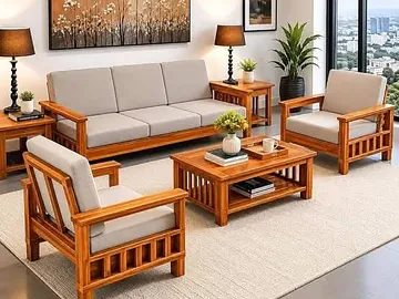 Sofa Set( 100% Wooden) MIS-1002