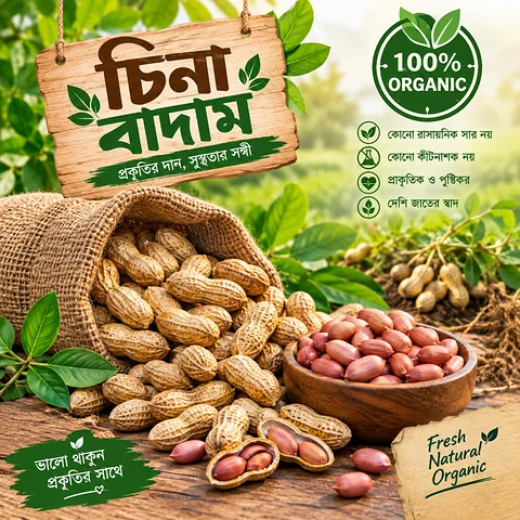 🌱🥜 মাঠ থেকে সরাসরি আপনার হাতে — খাঁটি চিনা বাদাম!