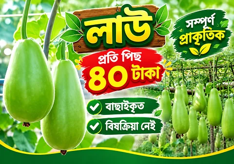 তাজা লাউ - মাএ ৪০ টাকা পাচ্ছেন