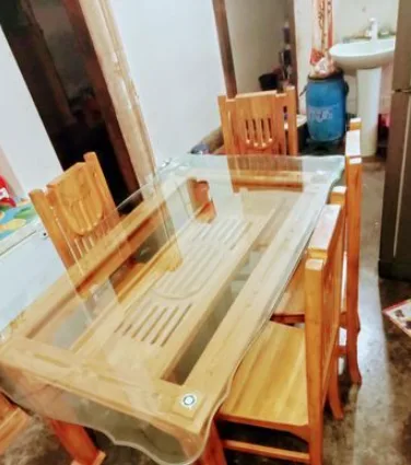 চিটাগং সেগুন কাঠের ডাইনিং টেবিল চেয়ার