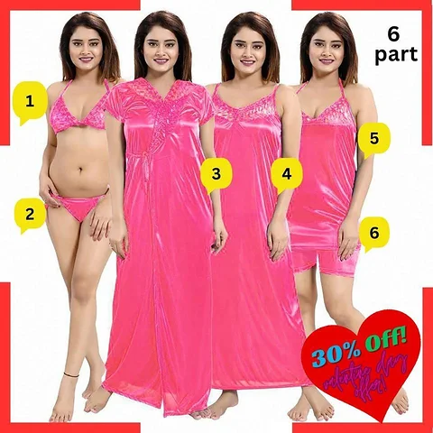 Stylish 6 Part Nighty Dress