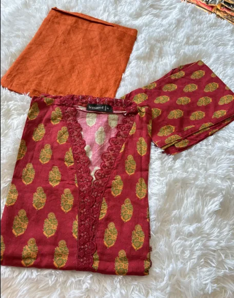 Red & Orange Combination Three Picec