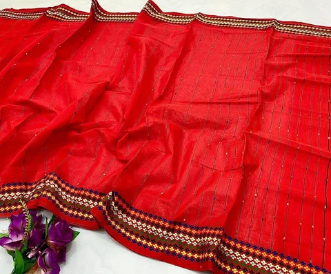 Red Silk Cotton Saree
