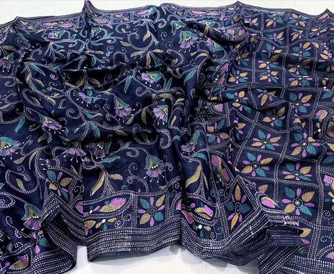 Black Silk Cotton Mix Saree