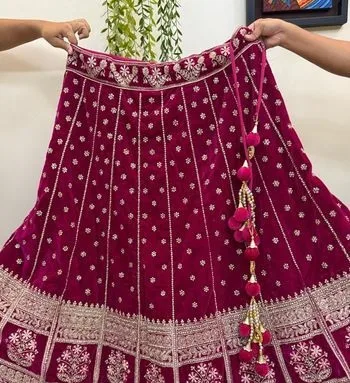 Bridal Lehenga Red wine colour