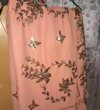 Orange Jorjet Saree