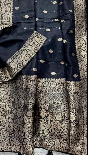 Silk Saree  (Black)
