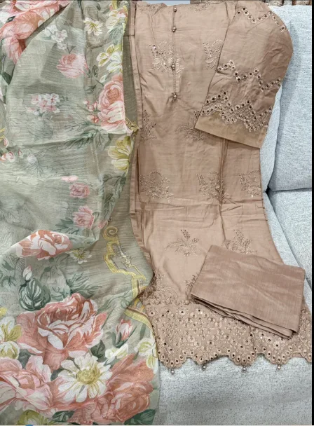 Linen Cotton, Dupatta- Jacquard Cotton