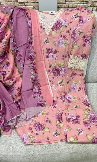 Pink & Marron Combination Dress