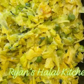 Cabbage with green peas bhaji