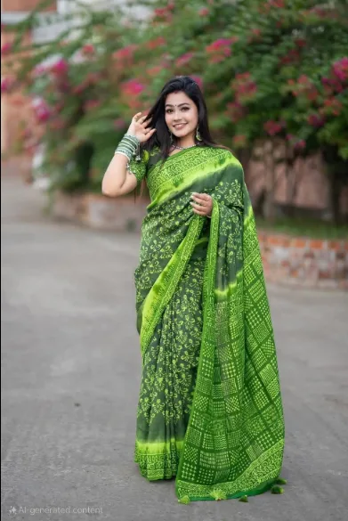 Chanduri silk Saree (Green)