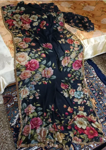 Black WITH KATDANA WORK BORDER Saree