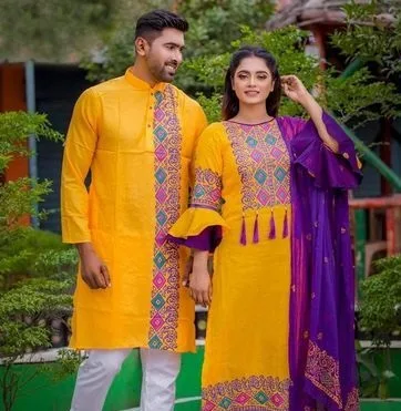 পাঞ্জাবি  থ্রি-পিস কাঁপল সেট