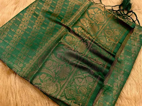 Green & Gold Combination Kanjivaram Saree