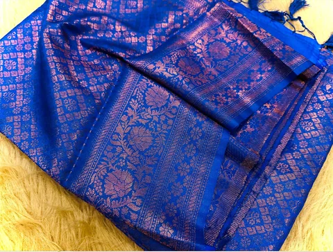 Blue & Gold Combination Kanjivaram Saree