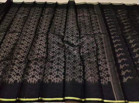 Black Color Tissue Jamdani Saree