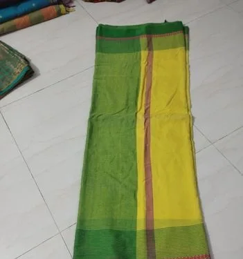হলুদ টাঙ্গাইল শাড়ি