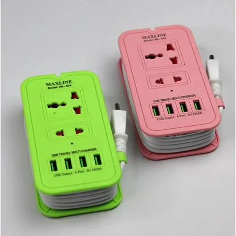 Maxline 4 USB Fast Charging Extension Socket -ML-604-6 Fit Cable