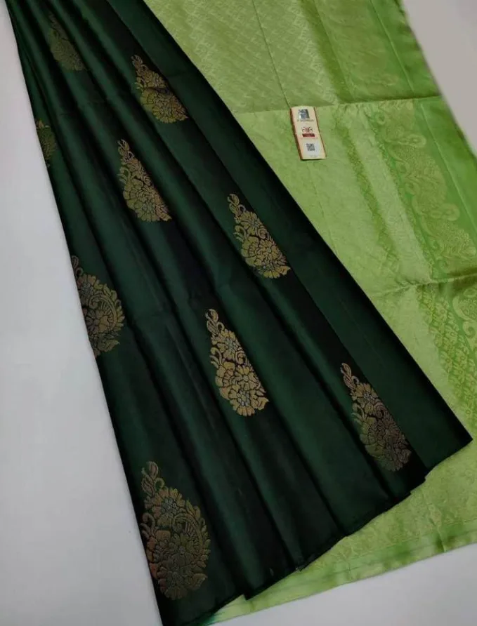 Green Colored Katan Sharee
