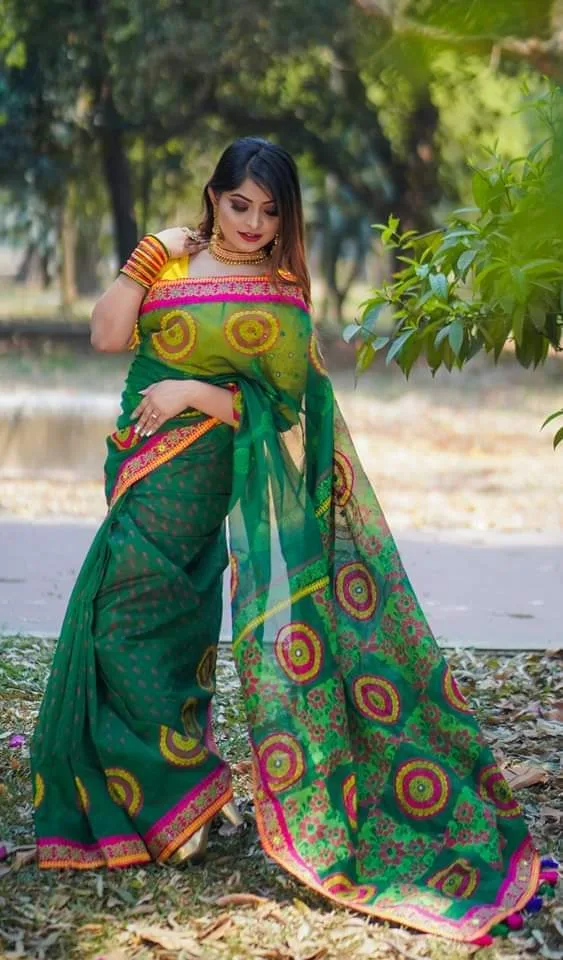 Half Silk Material Sharee