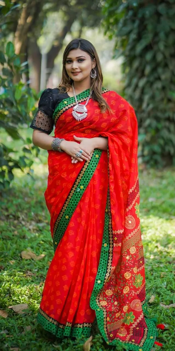 Half Silk Material Sharee