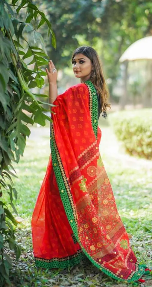 Half Silk Material Sharee