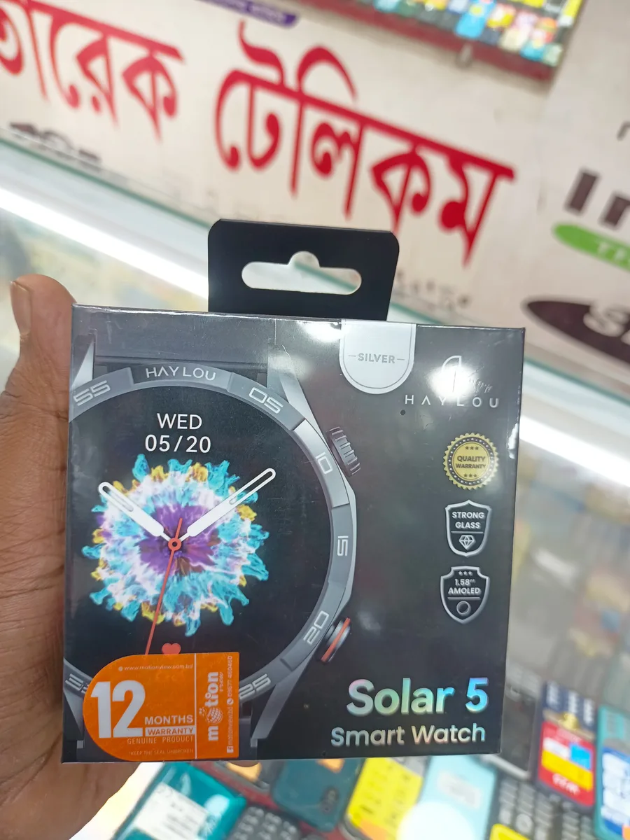 Solar 5 Silver Smart Watch