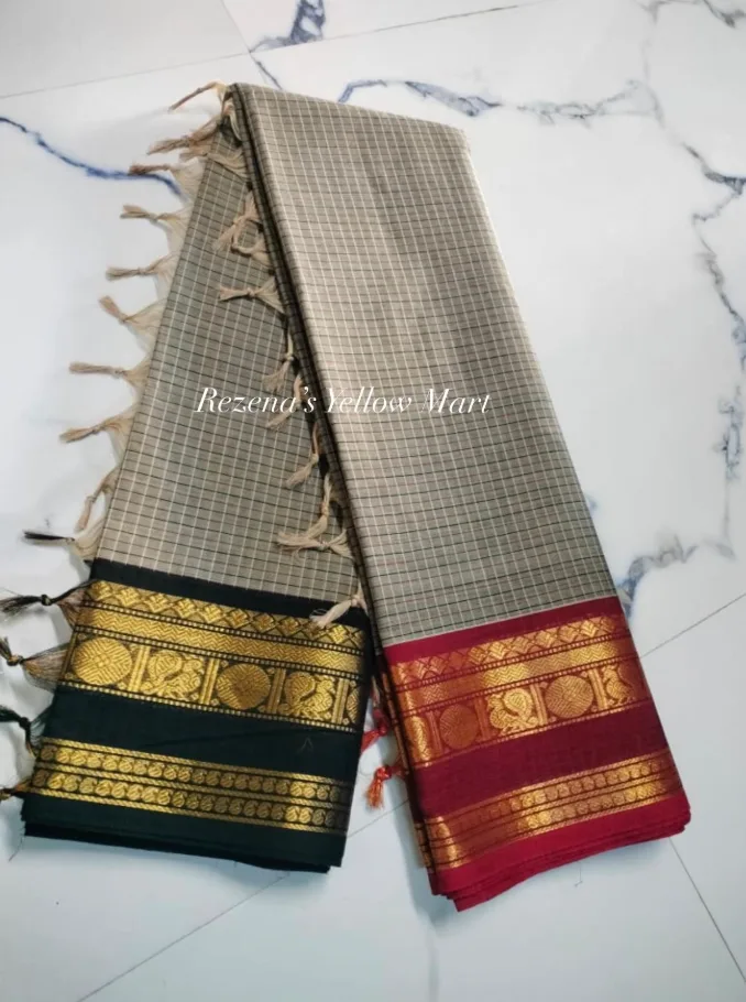 Exclusive kanchi cotton korvai design Sarees