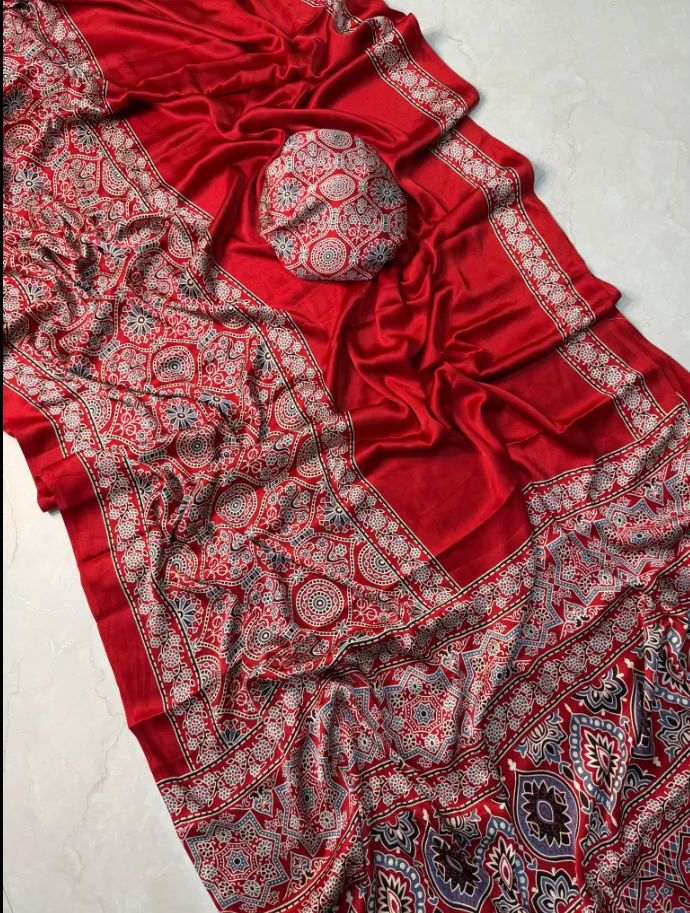 New AJRAKH Saree