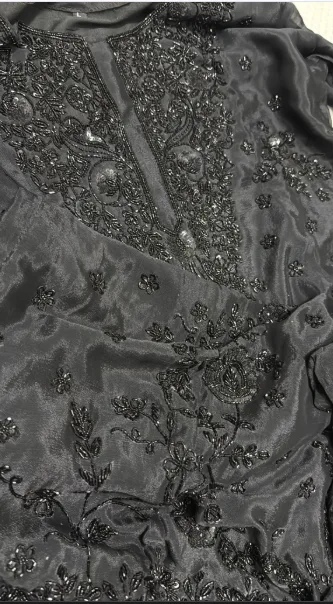 A black Pakistani handwork embroidery Dress
