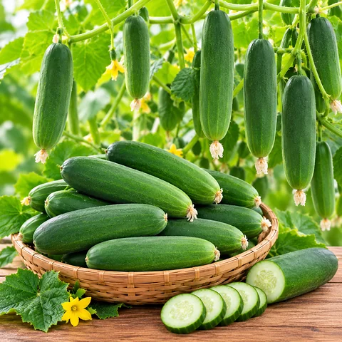 Fresh Green Field Cucumber