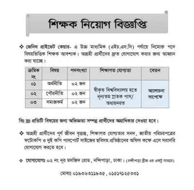 শিক্ষক আবশ্যক