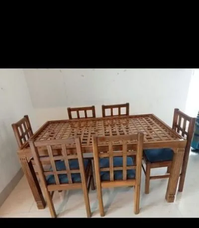 Dining Table with Six foam chairs