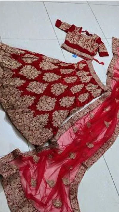 Lehenga for marriage with stone works