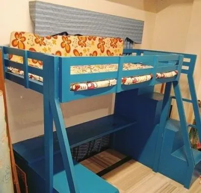Children’s bunk bed with study table