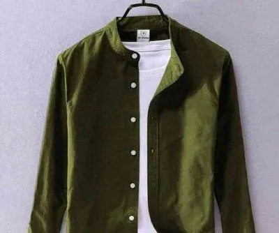 Men's Solid Colour Ban color Shirt