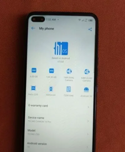 Tecno Camon 16 Pro Ram 6GB Rom 128GB