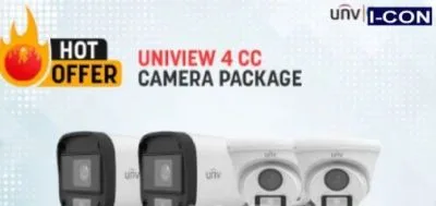 4 Mega Pixel 4Pcs Full Color Audio Uniview Camera Packages