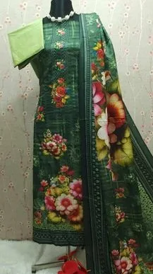ইন্ডিয়ান থ্রিডি পিন্ড সিল্ক থ্রি পিস