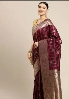 Pure Silk Saree with Blouse Free