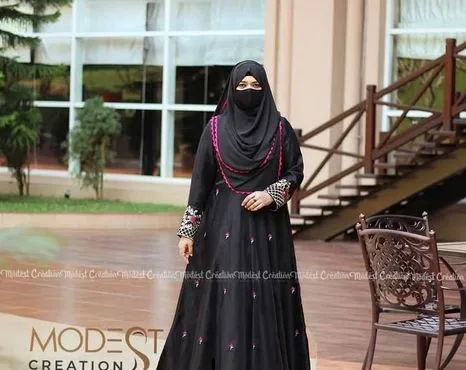 Ambroydari gown abaya
