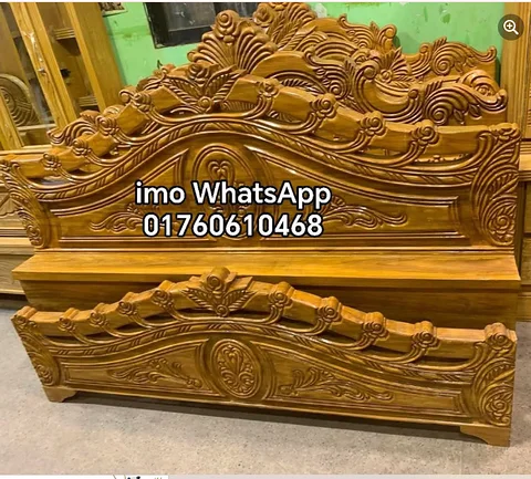 সেগুন কাঠের ফুল বক্স খাট