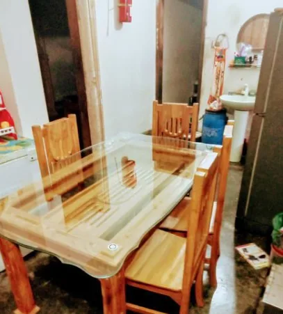 চিটাগং সেগুন কাঠের ডাইনিং টেবিল চেয়ার