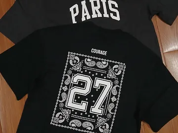 🖤 Paris 27 Courage স্টাইলিশ ব্ল্যাক টি-শার্ট
